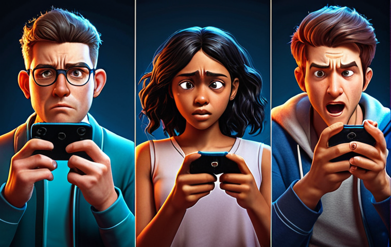 **
A diverse group of mobile gamers engrossed in their phones, each displaying a different emotional reaction (excitement, sadness, determination). The phones glow with the light of various mobile game interfaces featuring compelling characters and storylines. Subtle UI elements hint at interactive choices and branching narratives. Focus on conveying the power of emotional connection and player agency in mobile game storytelling.
**