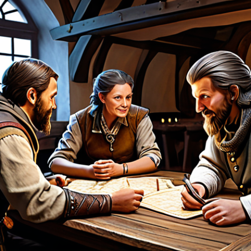 Home 20 Team Preparation**
"A group of diverse, fully clothed adventurers in appropriate attire, gathered around a table in a cozy German tavern, planning their raid strategy. Maps, tankards of Kölsch, and strategy guides are scattered on the table. Perfect anatomy, correct proportions, natural pose. High quality digital art, professional lighting, safe for work, appropriate content, family-friendly, modest clothing."
**