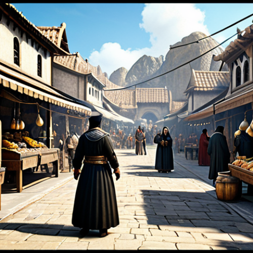 Home 6 카카오게임즈 인기작 - Black Desert Online - Marketplace Scene**
"A bustling marketplace scene in the world of Black Deser...