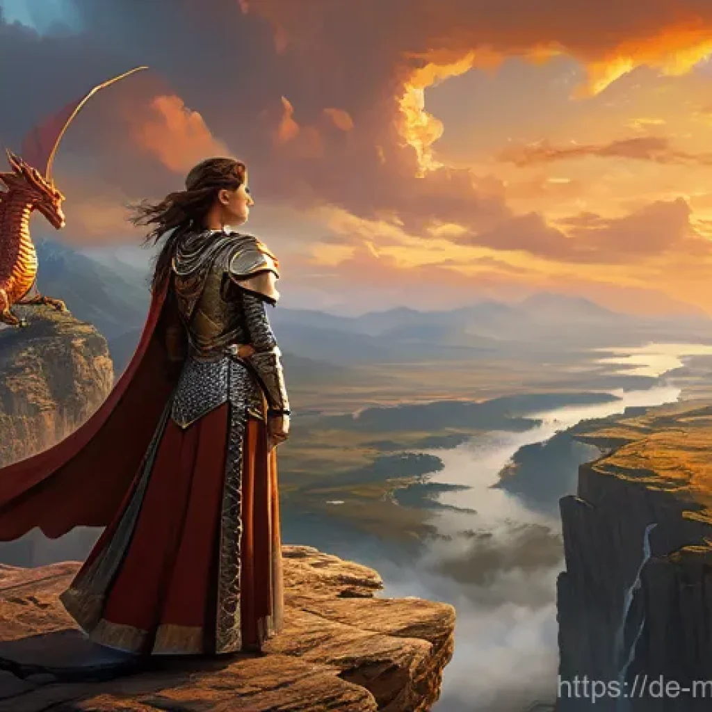 모바일게임 사운드트랙 추천 - **Prompt:** A majestic, fully clothed female hero, wearing practical yet ornate fantasy armor (such ...