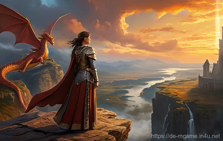 모바일게임 사운드트랙 추천 - **Prompt:** A majestic, fully clothed female hero, wearing practical yet ornate fantasy armor (such ...