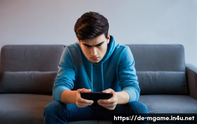 모바일게임 서버 분쟁 - **Prompt: Gamer's Frustration with Server Disconnection** A young adult, gender-neutral, sitting...