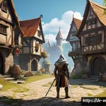 모바일게임 업데이트 정보 - A dynamic mobile game scene showcasing adaptive difficulty: a player holding a modern smartphone wit...