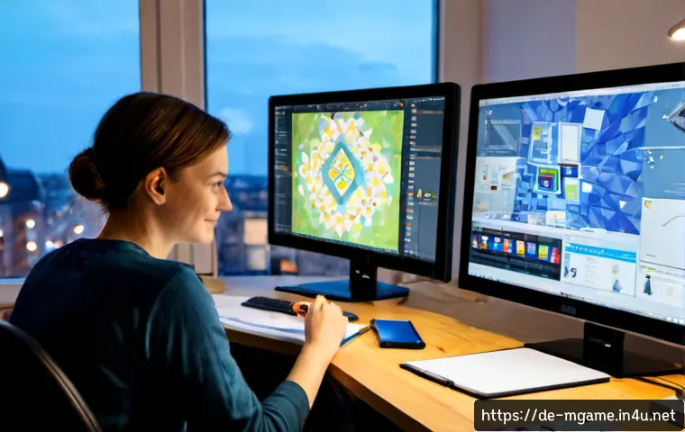 모바일게임 비하인드 스토리 - Photorealistic behind-the-scenes mobile game development studio in Berlin, German creative team revi...
